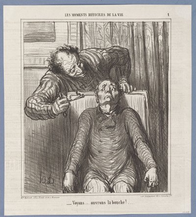 Na lássuk… nyisd ki a szádat! alkotó: Honoré Daumier