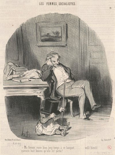 A feleségem sokáig marad ezen a banketten... alkotó: Honoré Daumier