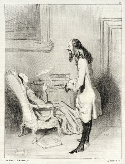 Asszonyom, mit szól ehhez a cigarettához? alkotó: Honoré Daumier