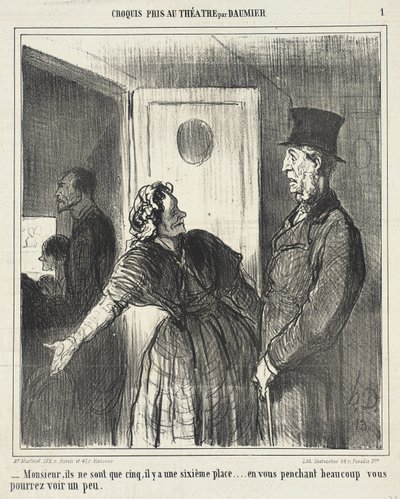 Uram, csak öten vannak... alkotó: Honoré Daumier