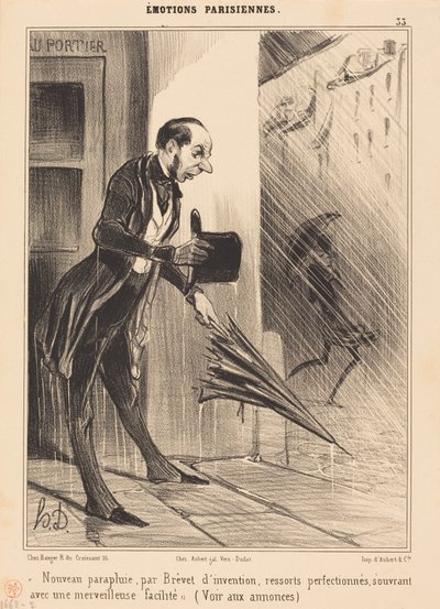 Új esernyő, szabadalmaztatott... alkotó: Honoré Daumier