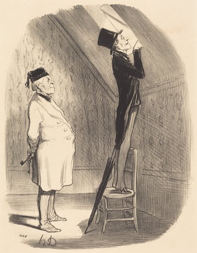 Ó! Ami a kilátást illeti, ennél jobbat nem találnak! alkotó: Honoré Daumier
