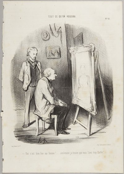 Igen, ez valóban a néhai feleségem!, a 11. szám a „Tout ce qu’on voudra” sorozatból, a Le Charivari című lapból alkotó: Honoré Daumier