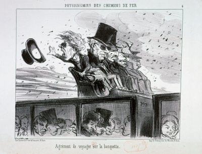 A vasút arcképei 6. szám: Az utazás élvezete a padon. alkotó: Honoré Daumier