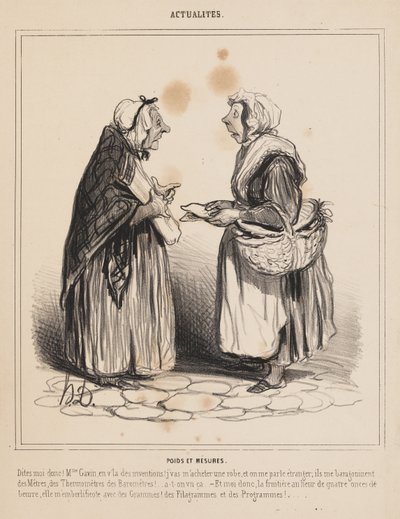 Mértékek és súlyok, az „Aktualitások” rovatból alkotó: Honoré Daumier
