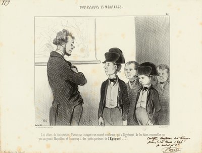 Tanítók és kölykök. A Pascareau intézet tanulói új egyenruhát próbálnak... 25. alkotó: Honoré Daumier