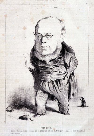 Proudhon, a szocializmus apostola, a tulajdon ellensége és szabadalmaztatott pusztítója" - Daumier, "Charivari" 1849.01.06. alkotó: Honoré Daumier