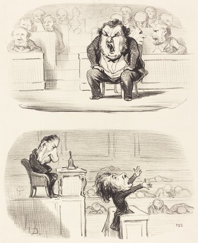 Amikor egy unalmas szónok a szónoki emelvényre lép alkotó: Honoré Daumier