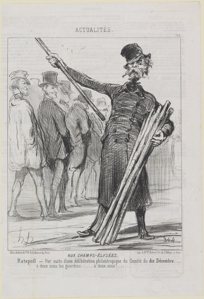 Ratapoil. Az Élize-mezőn alkotó: Honoré Daumier