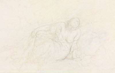 Fekvő nő a karjára támaszkodva (verso) alkotó: Honoré Daumier