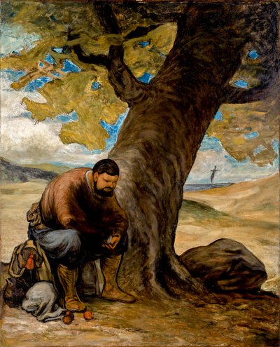 Sancho Pansa, egy fa alatt pihenve alkotó: Honoré Daumier