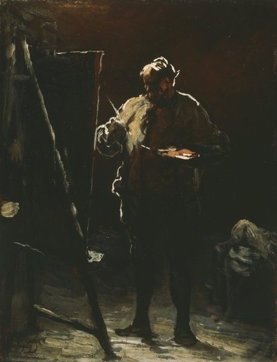 A festő a festőállványánál alkotó: Honoré Daumier