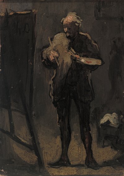 A festő festménye előtt alkotó: Honoré Daumier