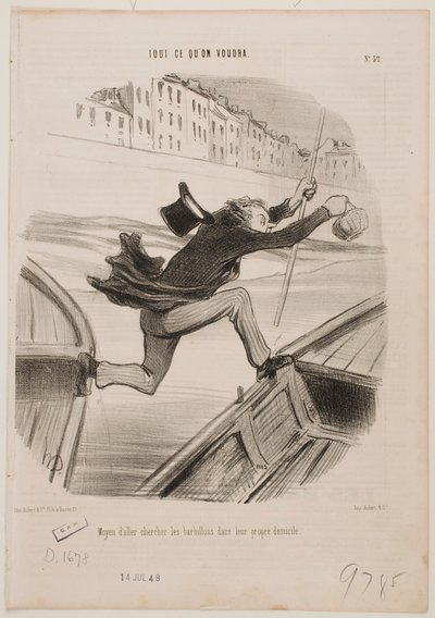 A halak fogásának legjobb módszere… alkotó: Honoré Daumier