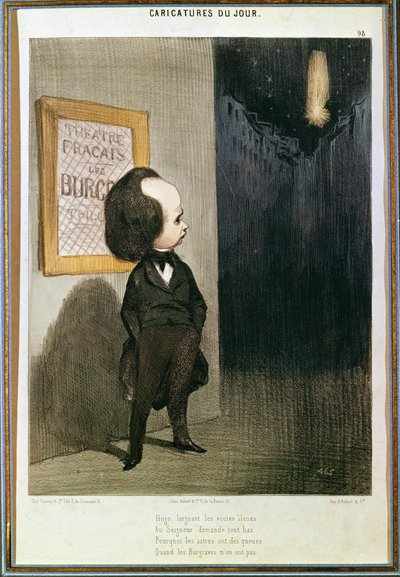 Victor Hugo Burgraves (1802-1885) című művének kudarca 1843-ban. Honoré Daumier (1808-1879) rajzfilmje. Párizs, Victor Hugo Múzeum. alkotó: Honoré Daumier