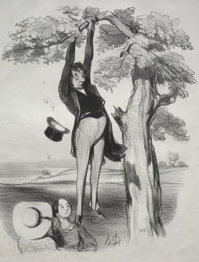 A szilvafa túl erőteljes megrázásának veszélyei (ha már felnőtt ember) alkotó: Honoré Daumier