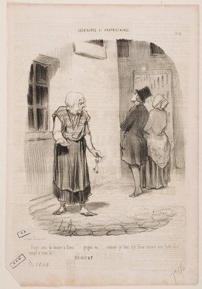 Az utolsó húsz cent Istené lett... Scrooge... alkotó: Honoré Daumier
