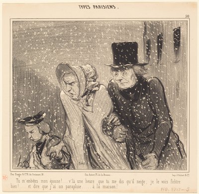 Zavarsz, feleségem!... itt egy óra... alkotó: Honoré Daumier