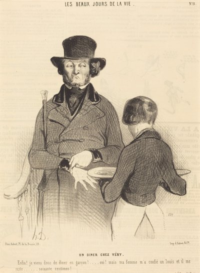 Vacsora Vérynél alkotó: Honoré Daumier
