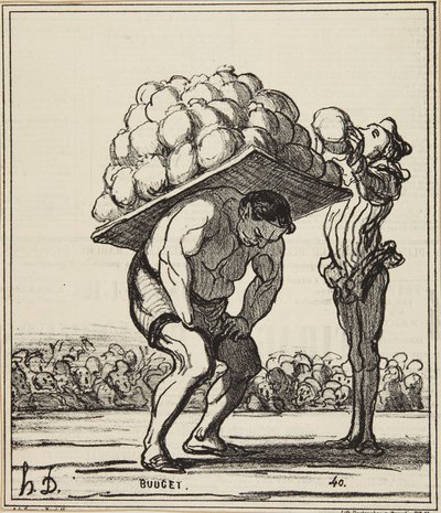 „Egy Herkules, aki benyomja a Szent Cloud ünnepének résztvevőit” alkotó: Honoré Daumier