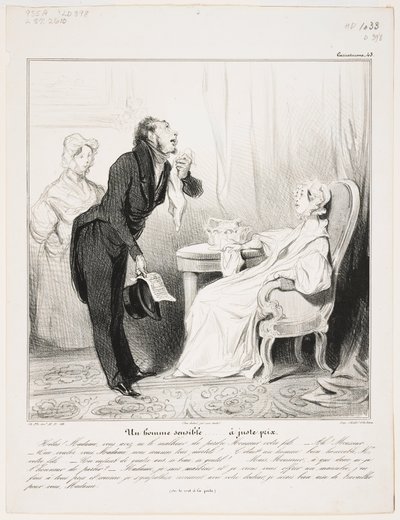 Egy érzékeny ember (Caricaturana 43) alkotó: Honoré Daumier