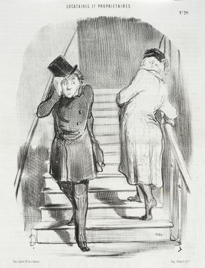 Egy bérlő, aki három részlettel tartozik alkotó: Honoré Daumier