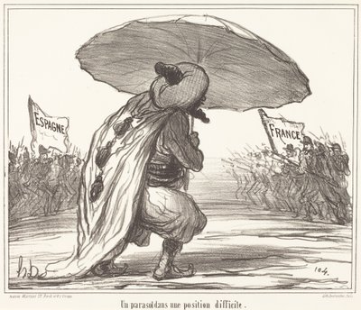 Egy napernyő nehéz helyzetben alkotó: Honoré Daumier