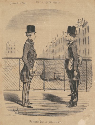 Egy férfi a kis cipőjében alkotó: Honoré Daumier