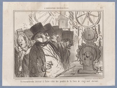 Egy forgatónyárs, amelyet ... szántak (A világkiállítás), a Le Charivari című lapból alkotó: Honoré Daumier