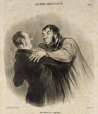 Egy látogatás január 1-jén alkotó: Honoré Daumier