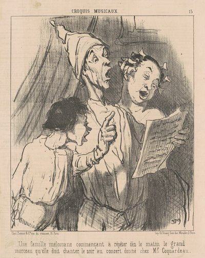 Egy zeneszerető család... alkotó: Honoré Daumier