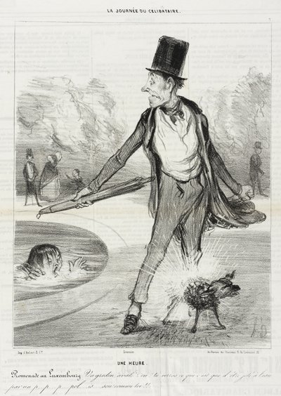 Egy óra - Séta a Luxemburg-kertben alkotó: Honoré Daumier
