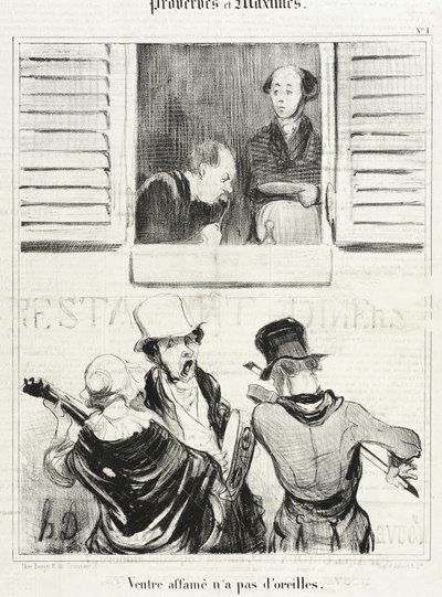 Az éhes hasnak nincs füle alkotó: Honoré Daumier
