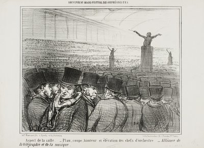 Kilátás a nagyteremre, a Souvenir Du Grand Festival Des Orphéonistes 1. táblája alkotó: Honoré Daumier