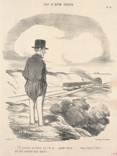 Mégis itt van a feleségem, aki elmegy... alkotó: Honoré Daumier