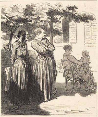Íme egy nő, aki az ünnepélyes órában... alkotó: Honoré Daumier