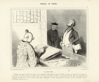 Utazás Kínába, 2. rész: A „Passe Porc”. A Kínába látogató külföldi... alkotó: Honoré Daumier