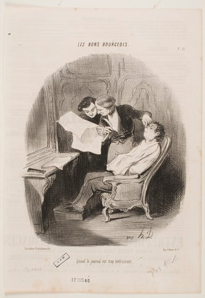 Amikor az újság túlságosan érdekes. alkotó: Honoré Daumier