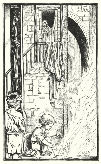 Názáretben (litográfia) alkotó: Horace J. Knowles