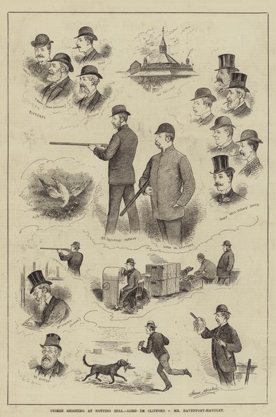 Galamblövészet Notting Hillben, Lord de Clifford kontra Davenport-Handley úr alkotó: Horace Morehen