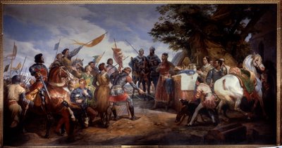 Francia-angol háború (1202-1214): „” a bouvines-i csata 1214. július 27-én, Philippe Auguste játékba helyezi Franciaország koronáját”” Szembeszállt Philippe Auguste francia hadseregével IV. Othon flamandjai és welfjei ellen. . A francia győzelem döntő volt alkotó: Emile Jean Horace Vernet