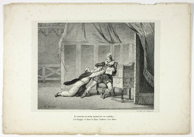 A szörny ugyanakkor elővesz egy bicskát... alkotó: Horace Vernet