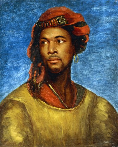 Vörös turbános mór portréja alkotó: Emile Jean Horace Vernet