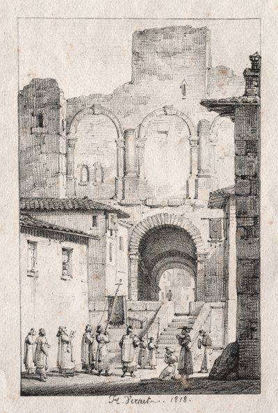 Felvonulás Arles-ban alkotó: Emile Jean Horace Vernet