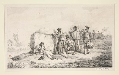 Katonák ütközetekben alkotó: Emile Jean Horace Vernet