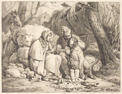 Táborozó katonacsalád alkotó: Horace Vernet