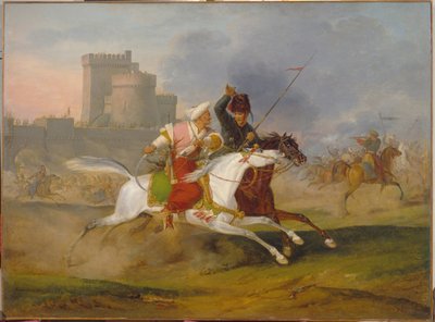 Török és kozák – Horace Vernet (1789-1863) festménye, olaj, vászon alkotó: Emile Jean Horace Vernet