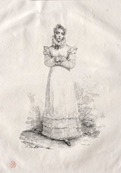 Fiatal Nő állt alkotó: Emile Jean Horace Vernet