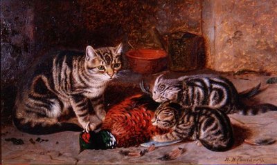 Játék vacsorára (olaj a panelen) alkotó: Horatio Henry Couldery