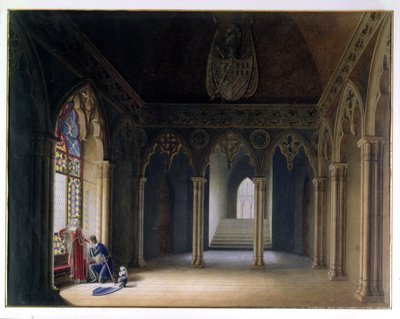 A lovagok indulása (akvarell) alkotó: Hortense de Beauharnais